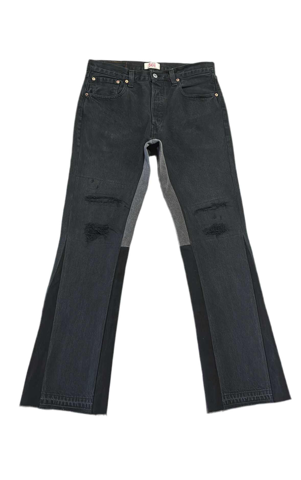 Black Destroy Flare Denim