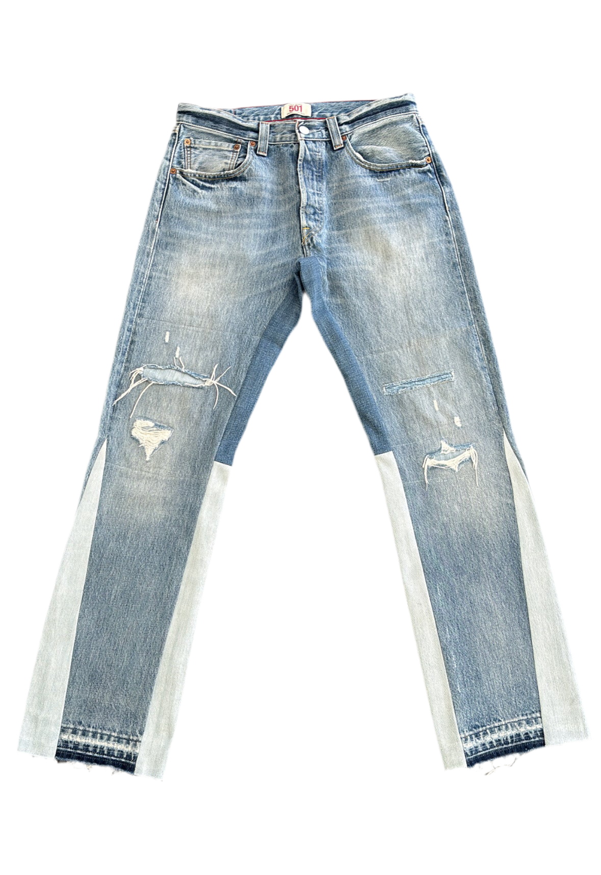 Blue Destroy Flare Denim