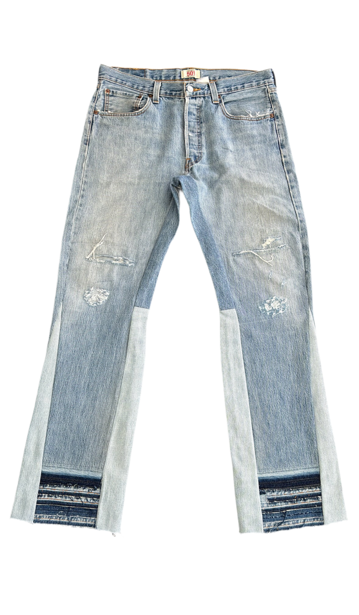 Blue Destroy Flare Denim