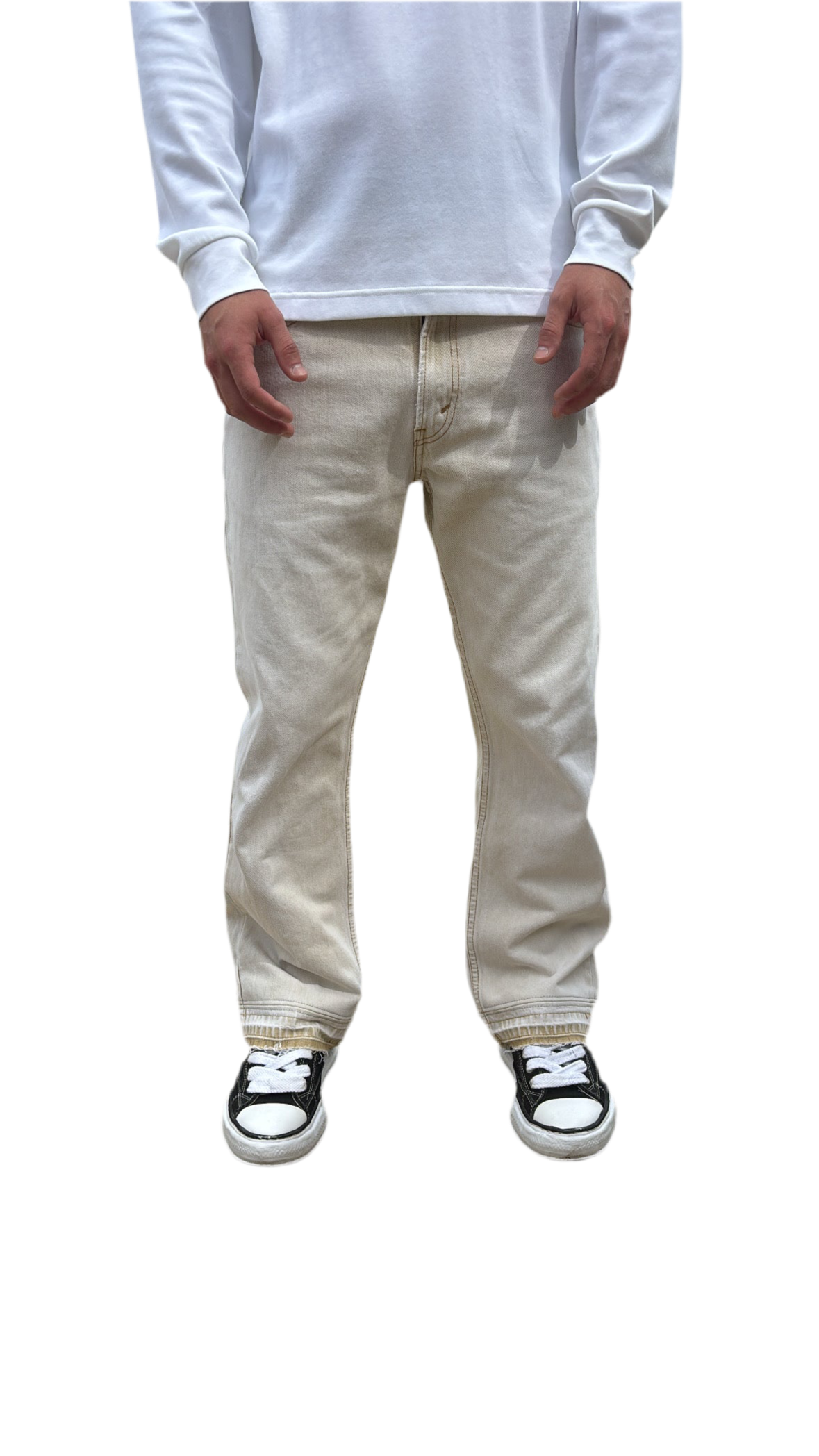 Cream Back Line Denim