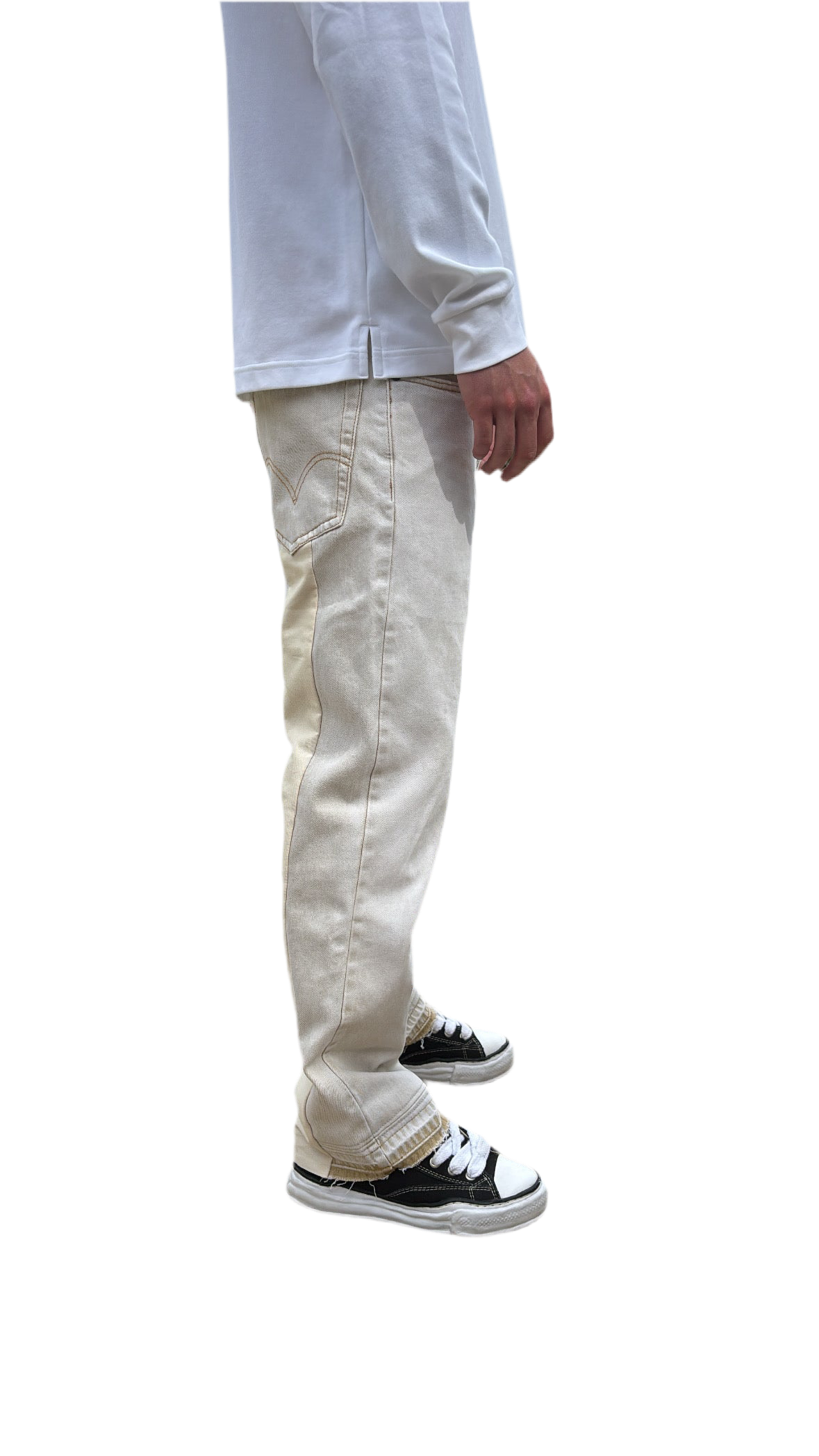 Cream Back Line Denim
