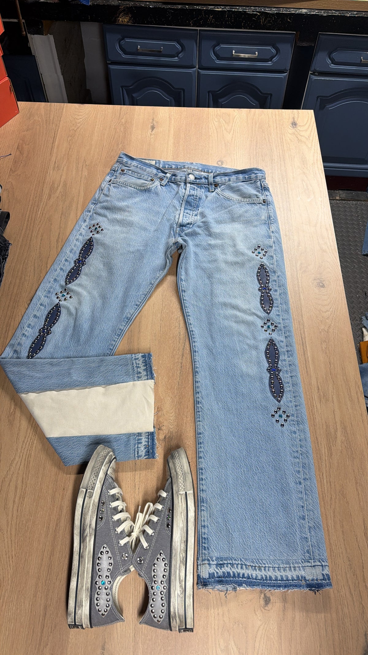 Jeans Strass Bleu GÉÈM Studio