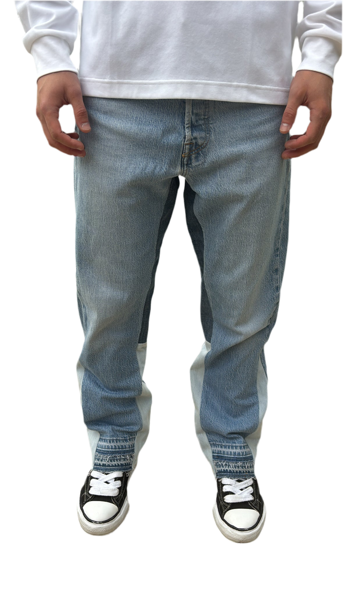Blue jeans flare