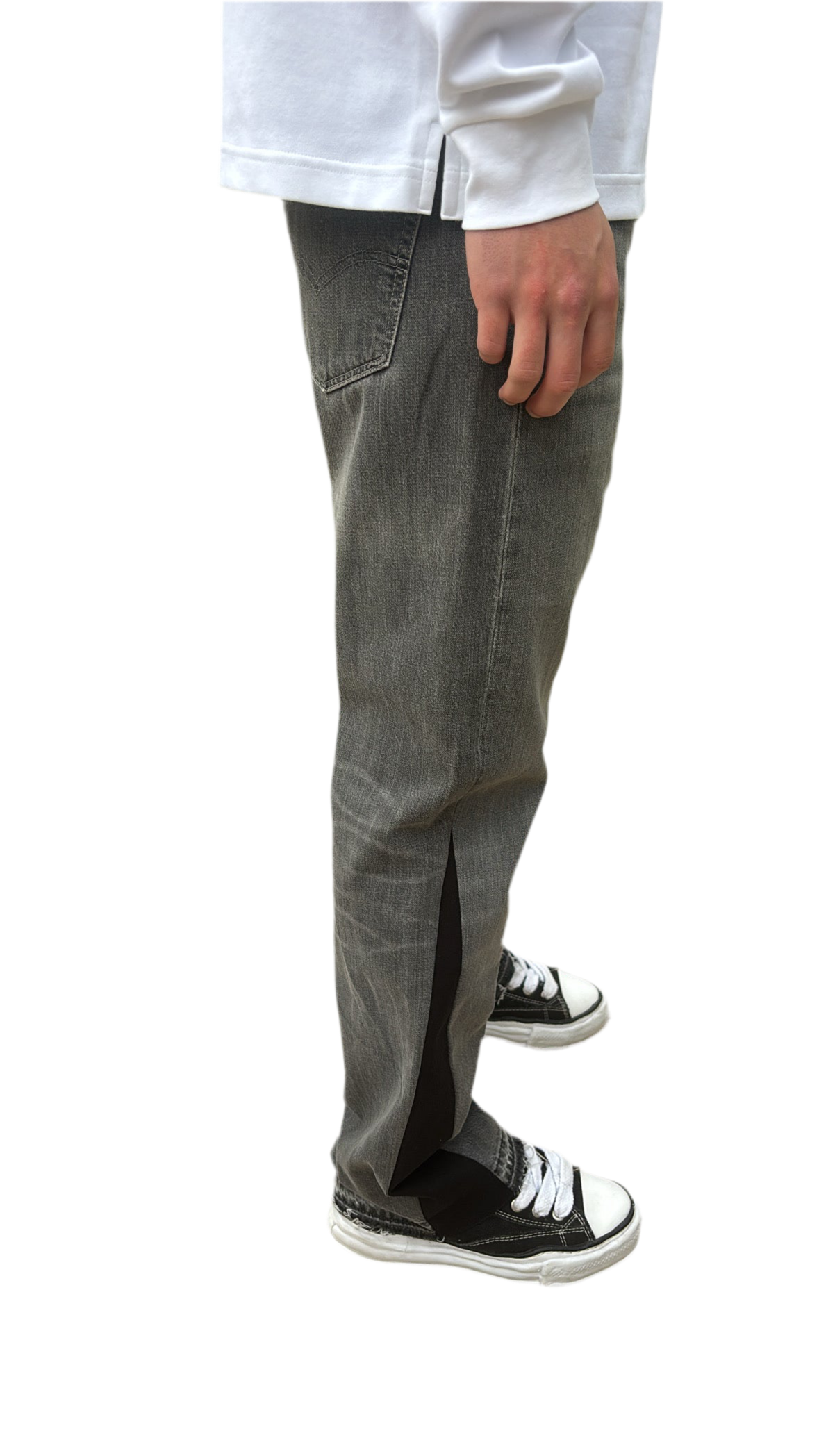 Dark Grey Flare Denim